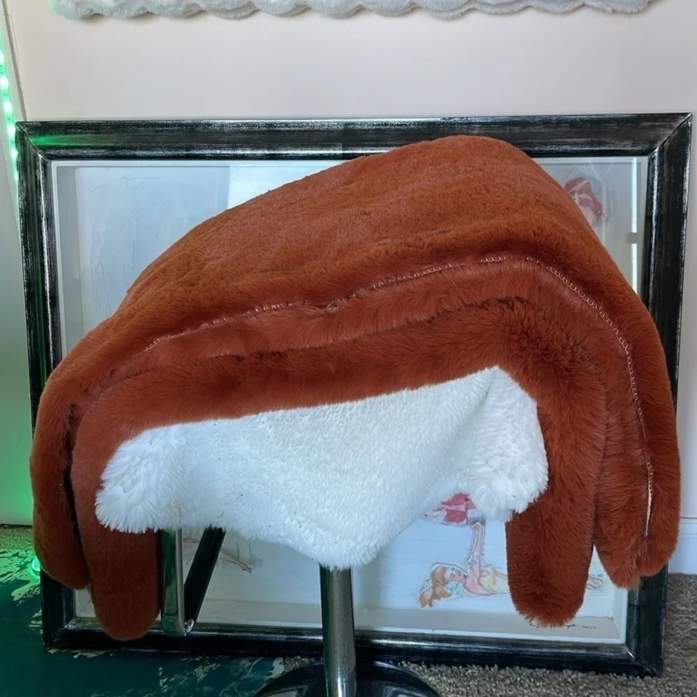 Faux fur carpet or throw copper tone NWT purchased it for our couch never used